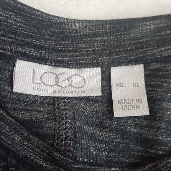 LOGO Lori Goldstein Ionna Tunic Black Gray Size XL - Picture 4 of 10
